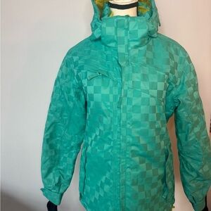 Trilogy Green Checkered Ski/Snowboard coat - Size S